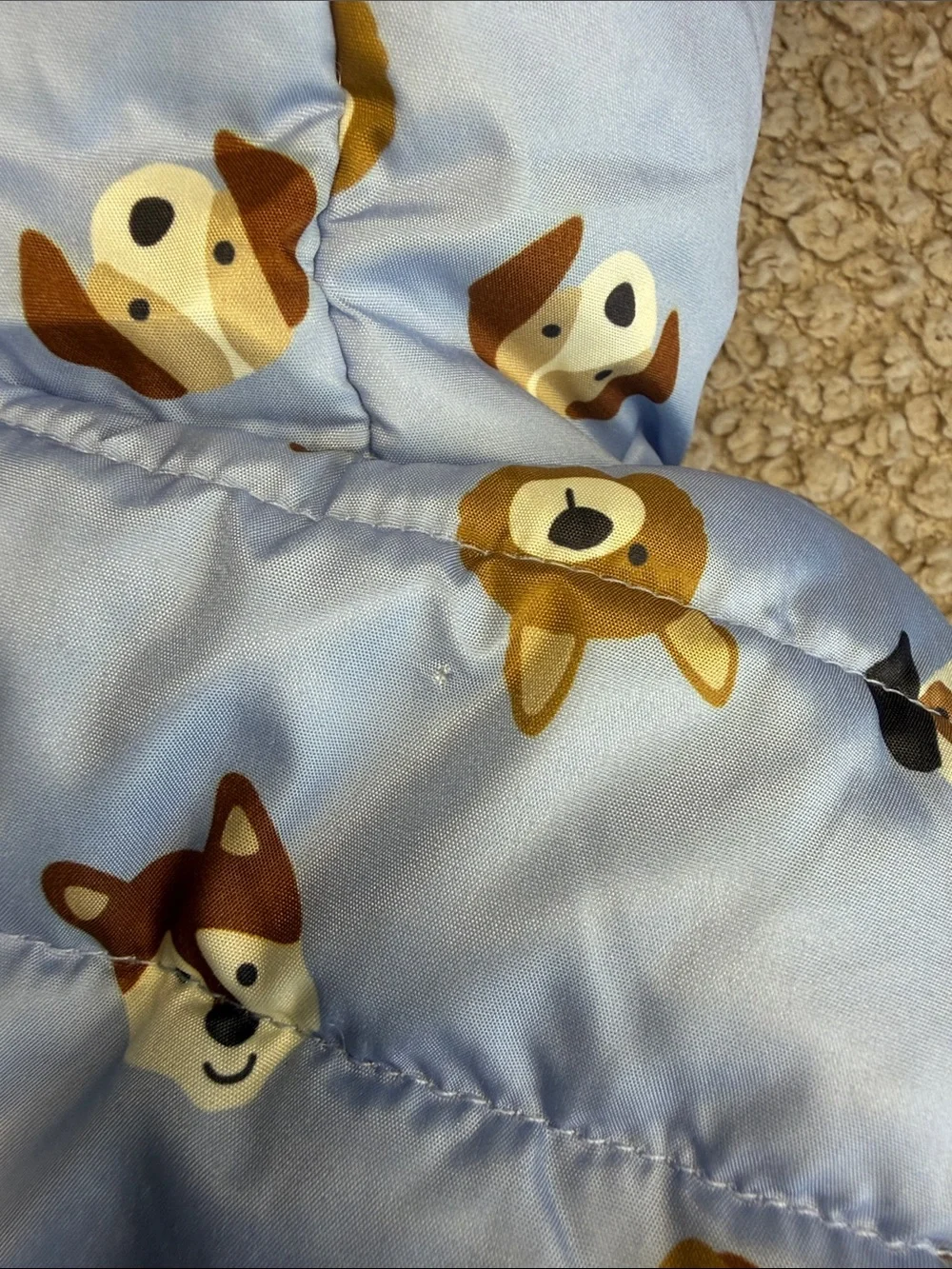Cute Dog Print Puffer Jacket